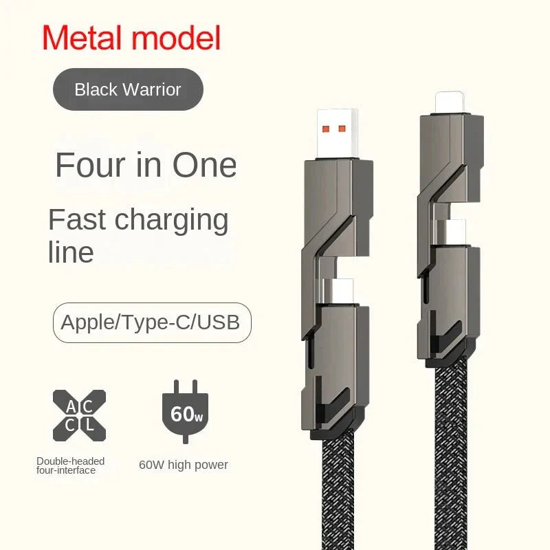 4-in-1 USB C Lightning Cable (2M): Fast Charging & Data Sync