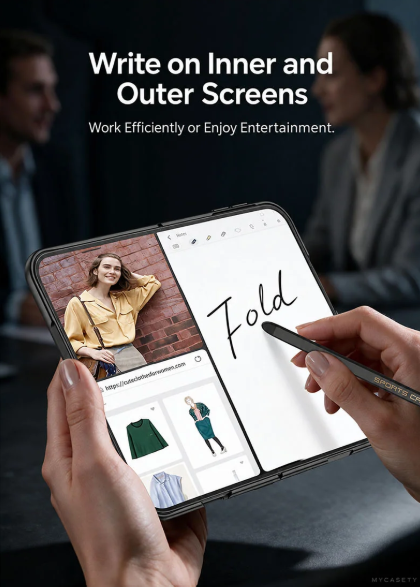 Magnetic Hinge Case | Built-in Glass Film & Magnetic Stylus | iPhone Duo