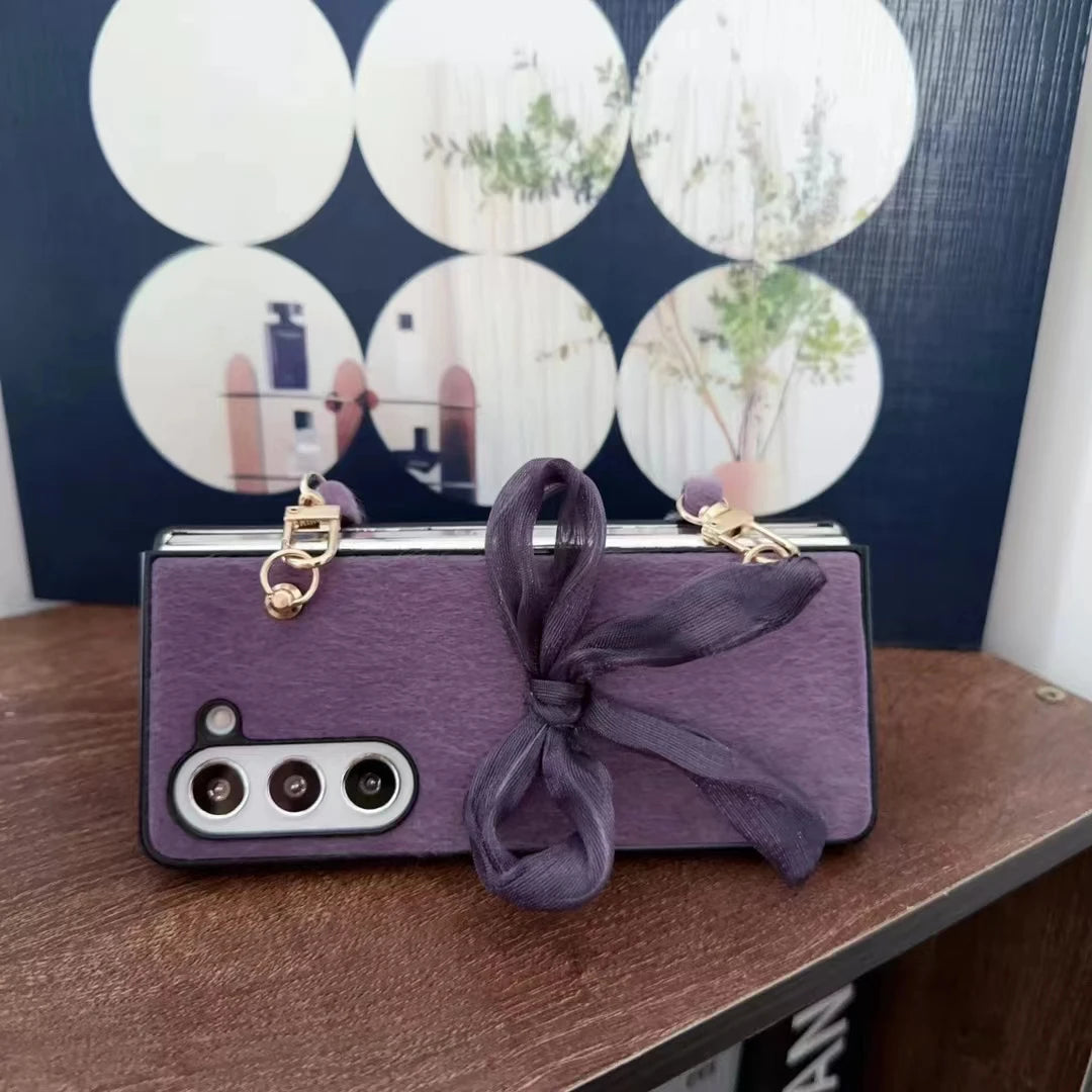 Luxury Fur Bow Case for Samsung Galaxy Z Fold 3/4/5