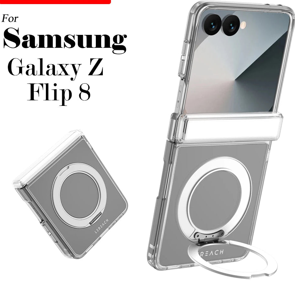 Crystal Clear Magnetic Ring Stand Case | Samsung Galaxy Z Flip 8