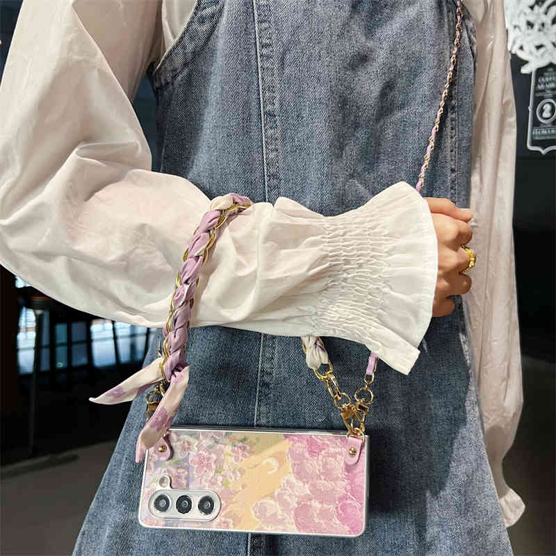 Cute Colorful Oil Painting Flower Phone Case For Samsung Galaxy Z Fold Series