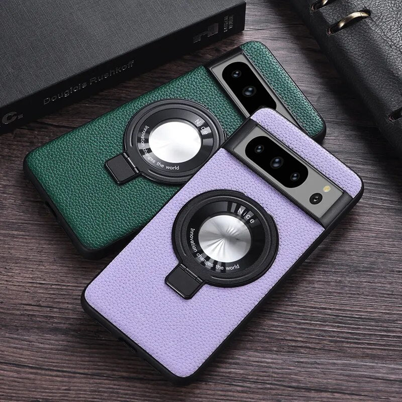 Premium Leather Magnetic Wireless Charging Case For Google Pixel Series