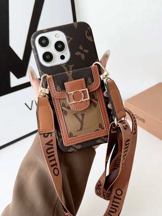 Crossbody Phone Case with Card Holder & Adjustable Strap Hands-Free Luxury