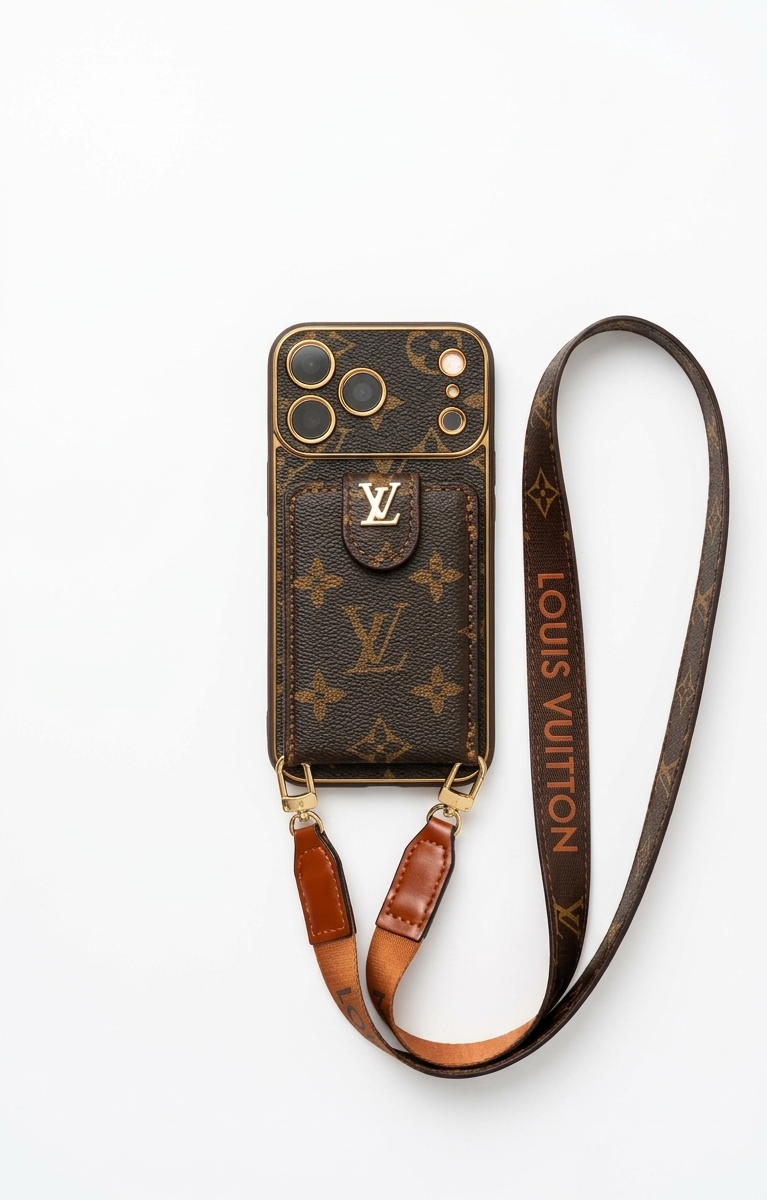 Luxury LV Monogram Crossbody iPhone Case