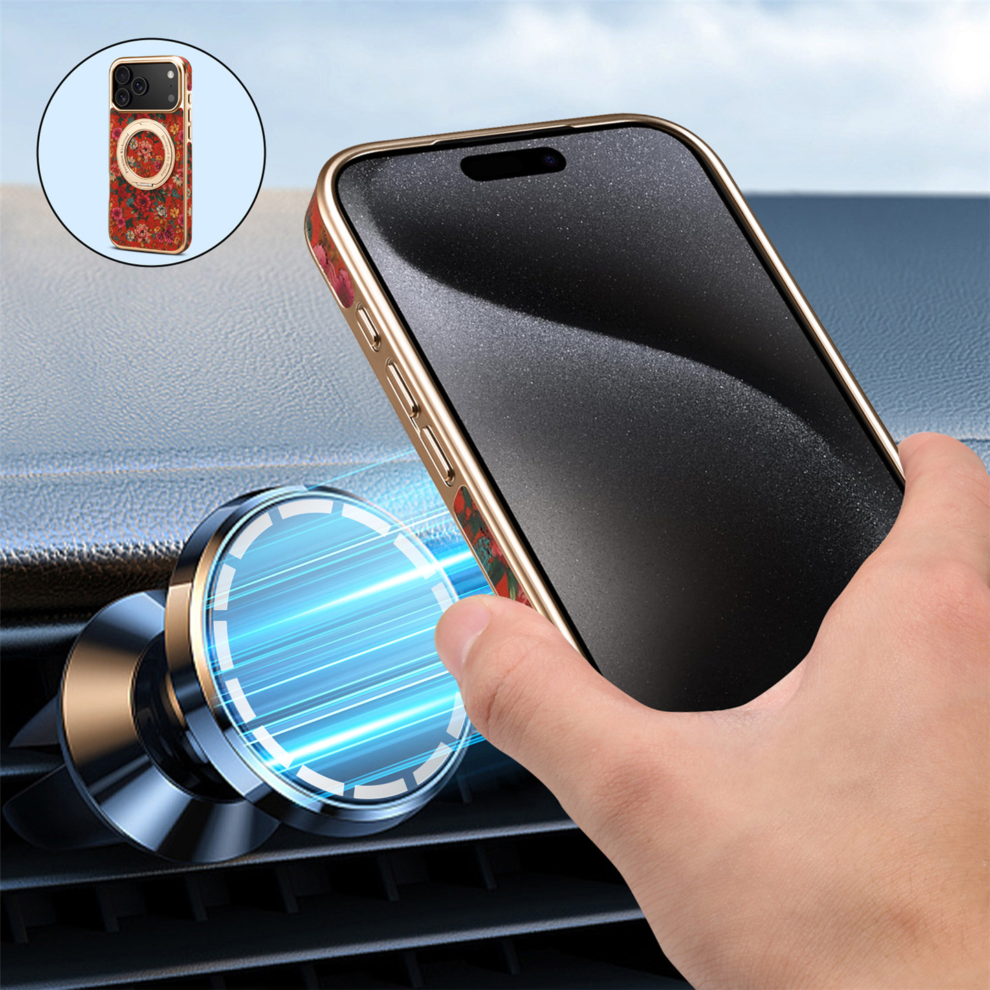 Luxury Wooden 360° Magnetic Case for iPhone 17 & 16 Pro