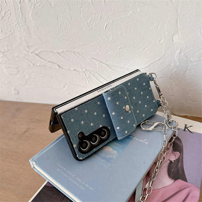 Trendy Crossbody Denim Case with Card Holder for Z Fold 6/5/4