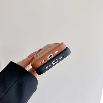 Fashionable Anti-Fall Leather Case For iPhone 14 Pro/15/16 Pro Max