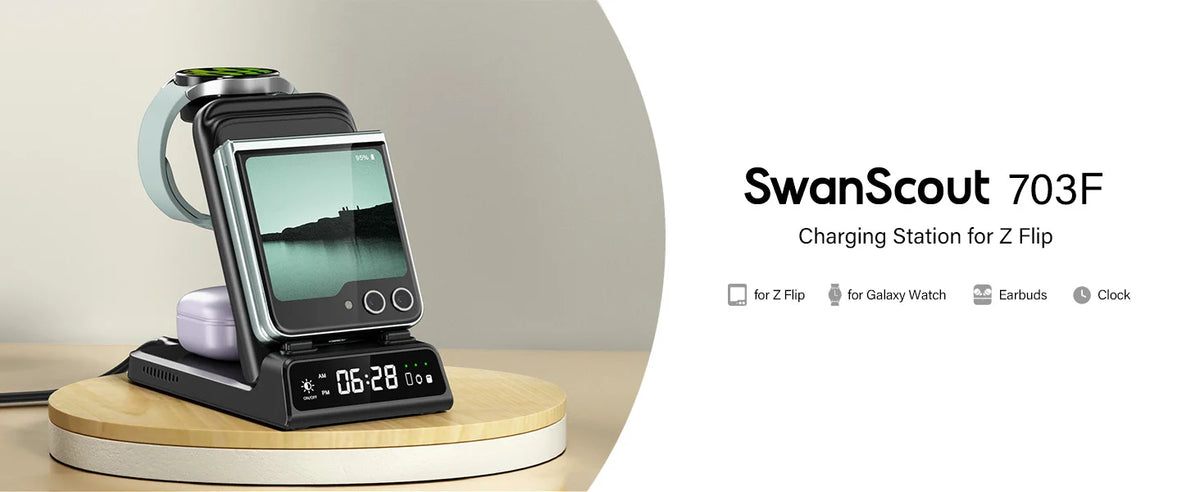 3-in-1 Wireless Charging Station | Samsung Galaxy Z Flip series , Galaxy Watch 8/7 & Buds 3 |