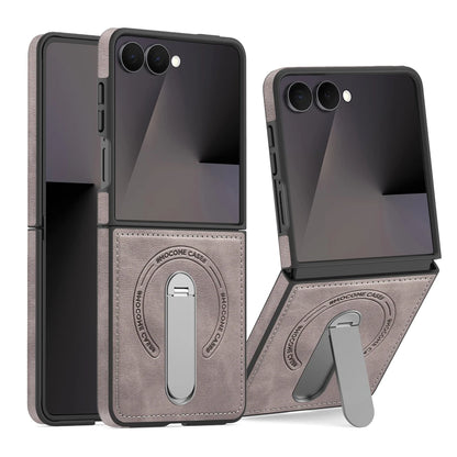 Premium Leather Kickstand Case — Wireless Charging, Hinge Protection & Built-in Metal Stand | Samsung Galaxy Z Flip 7