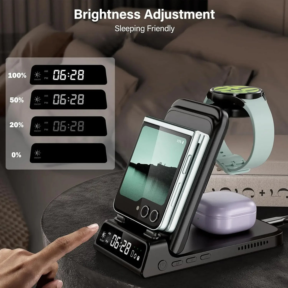 3-in-1 Wireless Charging Station | Samsung Galaxy Z Flip series , Galaxy Watch 8/7 & Buds 3 |