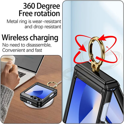 Luxury Clear Ring Case | MagSafe & Shockproof | Z Flip 8