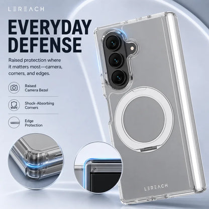 Crystal Clear Magnetic Ring Stand Case - Air Cushion & Full Coverage | Samsung Galaxy Z Fold 8 Ultra