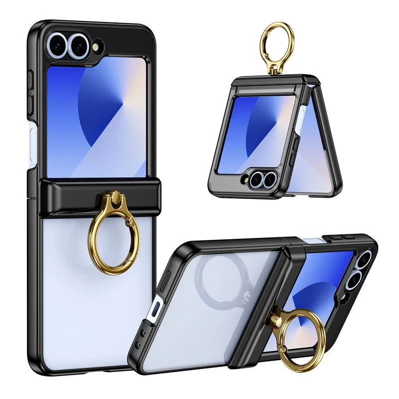 Luxury Clear Ring Case | MagSafe & Shockproof | Z Flip 8
