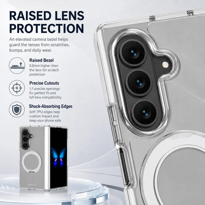Crystal Clear Magnetic Ring Stand Case - Air Cushion & Full Coverage | Samsung Galaxy Z Fold 8 Ultra