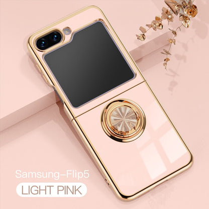 Luxury Electroplating Ring Holder Case For Samsung Galaxy Z Flip 5