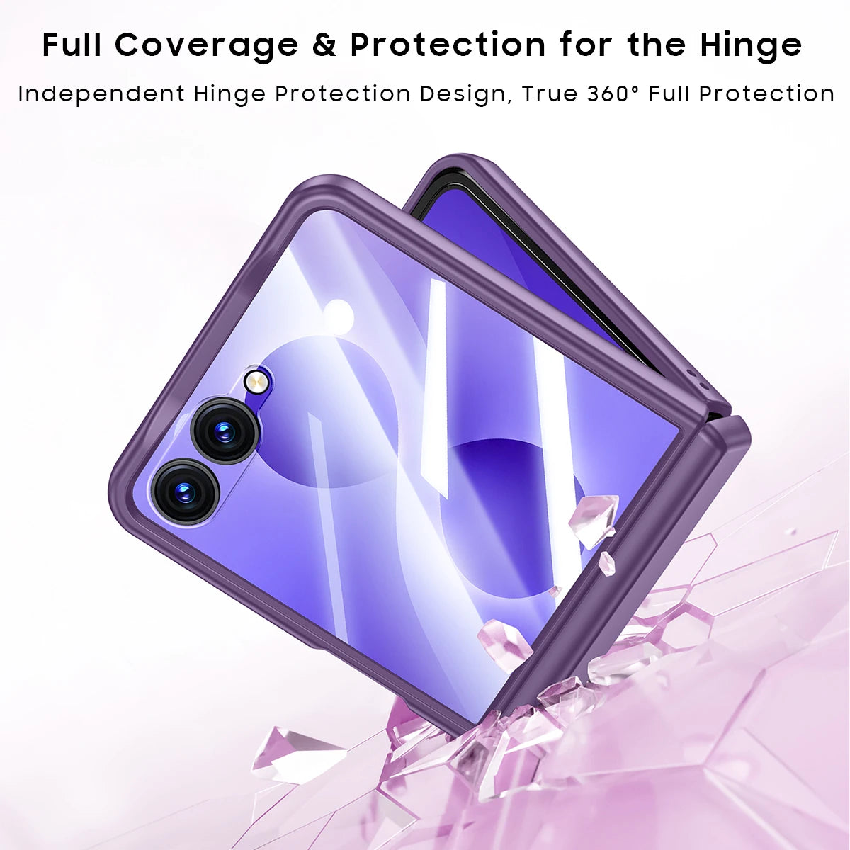 Matte Hard Case | Built-in Screen Protector, Gold Ring Stand & Full Hinge Protection | Samsung Galaxy Z Flip 7 & 8