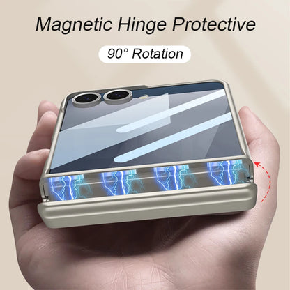 Magnetic Hinge Armor Case — MagSafe Charging - Ring Holder & Outer Screen Protection | Samsung Galaxy Z Flip 7