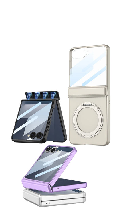 Magnetic Hinge Armor Case — MagSafe Charging - Ring Holder & Outer Screen Protection | Samsung Galaxy Z Flip 7