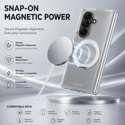 Crystal Clear Magnetic Ring Stand Case - Air Cushion & Full Coverage | Samsung Galaxy Z Fold 8 Ultra
