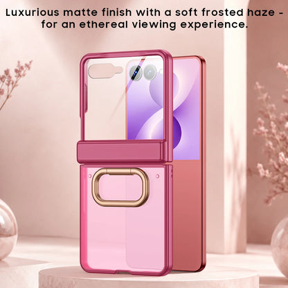 Matte Hard Case | Built-in Screen Protector, Gold Ring Stand & Full Hinge Protection | Samsung Galaxy Z Flip 7 & 8