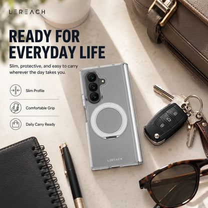 Crystal Clear Magnetic Ring Stand Case - Air Cushion & Full Coverage | Samsung Galaxy Z Fold 8 Ultra