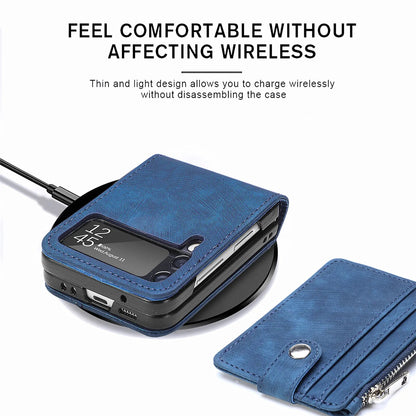 Detachable Leather 2 in 1 Zipper Wallet Folding Case for Samsung Flip4 &3