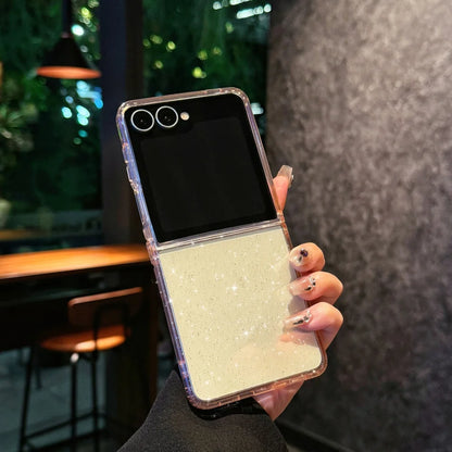 Glitter Gradient Transparent Case — Sparkling Crystal Finish & Slim Protection | Samsung Galaxy Z Flip