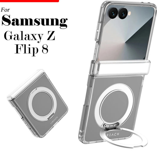 Crystal Clear Magnetic Ring Stand Case | Samsung Galaxy Z Flip 8