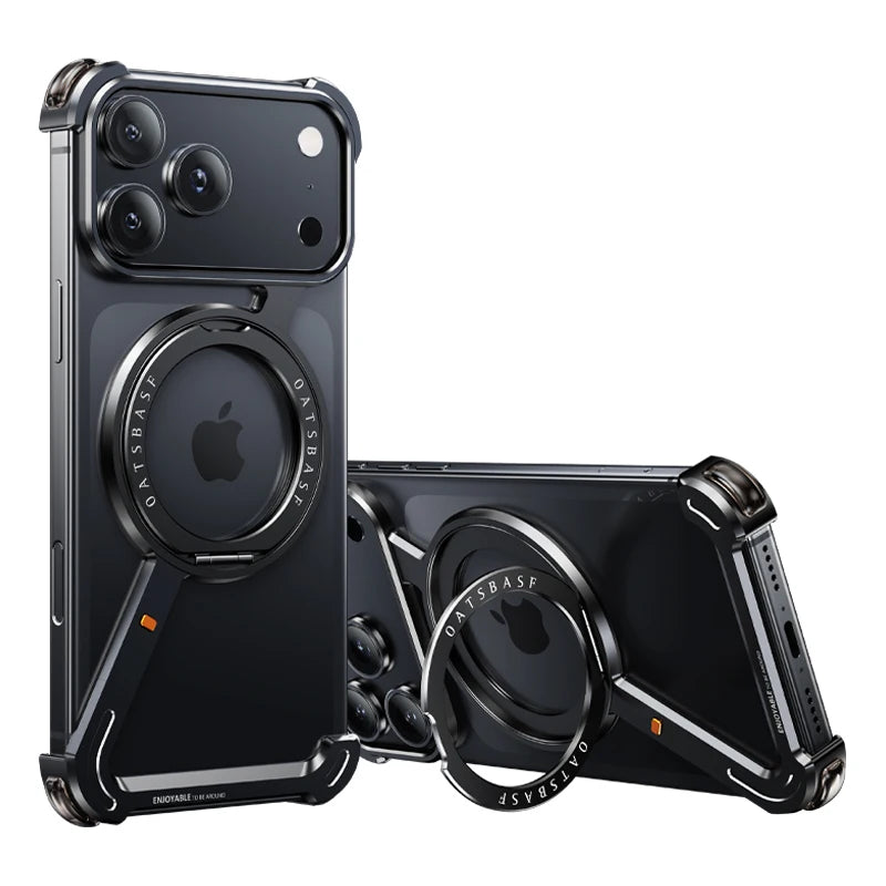 MagSafe Metal Case with 360° Rotating Stand for iPhone 17 Pro/Pro Max
