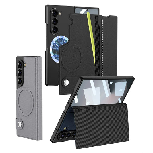 Full Protection Case with Leather Wallet for Galaxy Z Fold 6