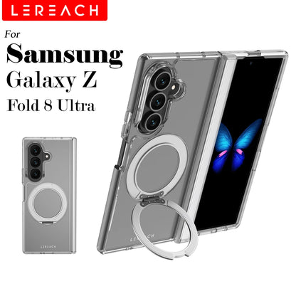Crystal Clear Magnetic Ring Stand Case — Air Cushion & Hinge Protection | Samsung Galaxy Z Flip 8