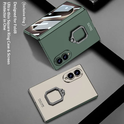 Ultra-Thin Ring Stand Case | Built-in Glass Protector & Skin-Feel Finish | Samsung Galaxy Z Fold 8