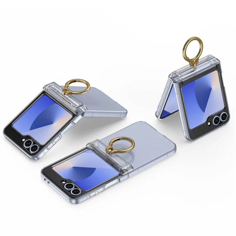 Luxury Clear Ring Case | MagSafe & Shockproof | Z Flip 8