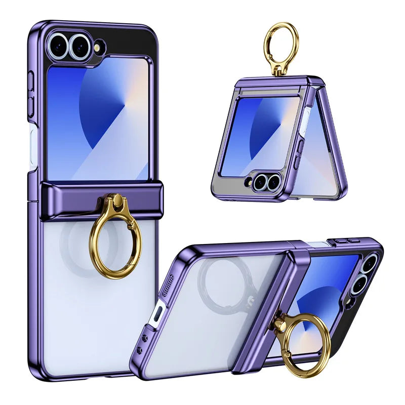 Luxury Clear Ring Case | MagSafe & Shockproof | Z Flip 8