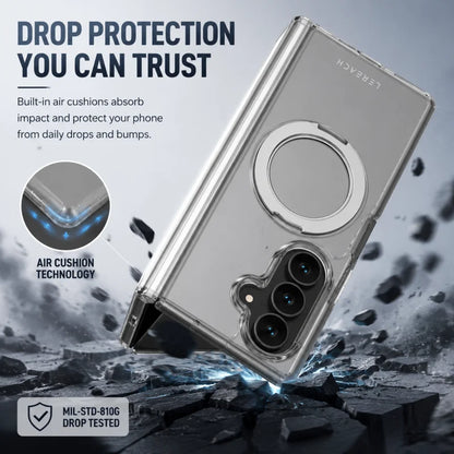 Crystal Clear Magnetic Ring Stand Case - Air Cushion & Full Coverage | Samsung Galaxy Z Fold 8 Ultra