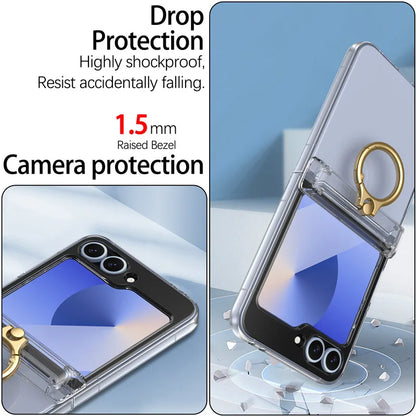 Luxury Clear Ring Case | MagSafe & Shockproof | Z Flip 8
