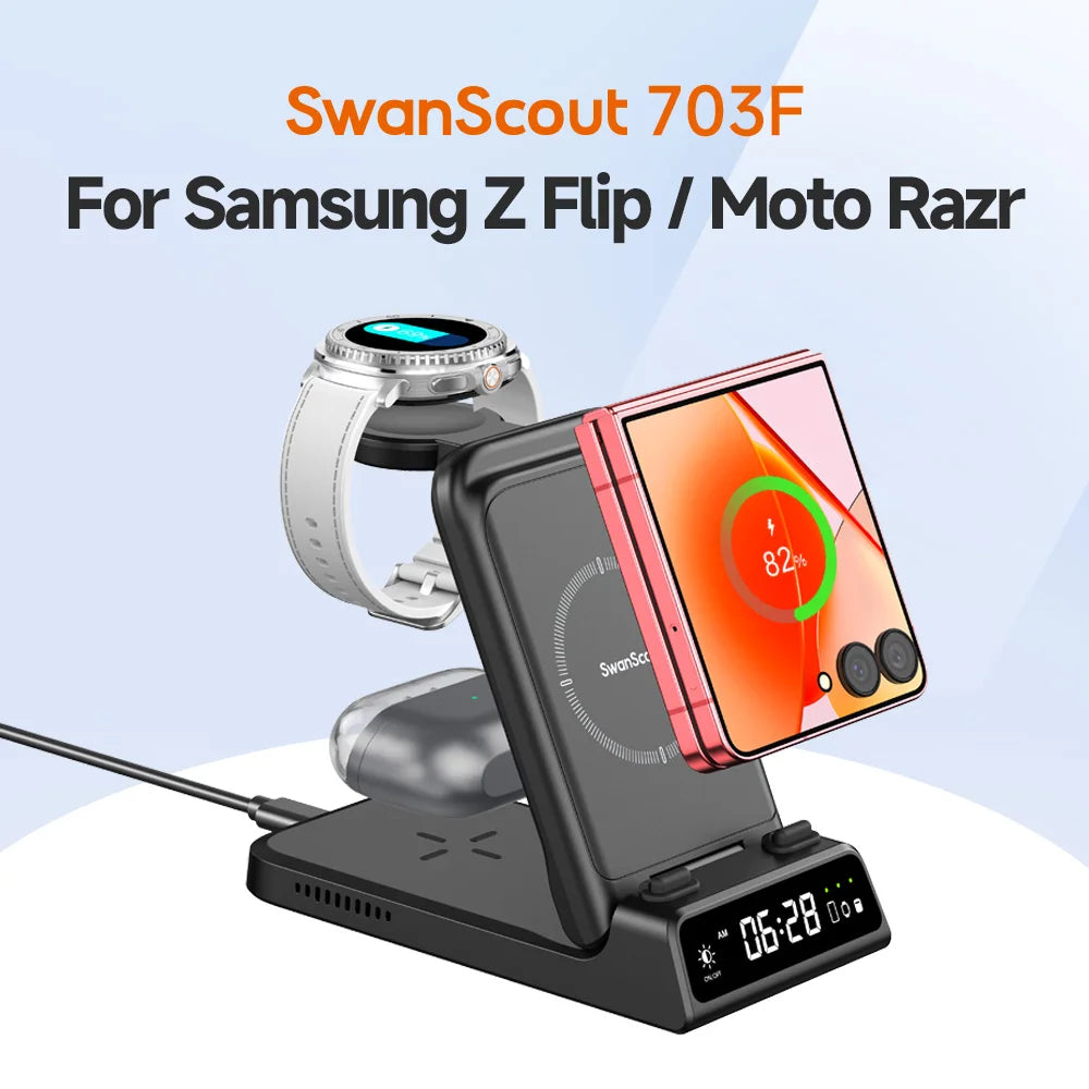 3-in-1 Wireless Charging Station | Samsung Galaxy Z Flip series , Galaxy Watch 8/7 & Buds 3 |