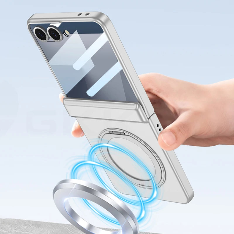 Magnetic Hinge Armor Case — MagSafe Charging - Ring Holder & Outer Screen Protection | Samsung Galaxy Z Flip 7