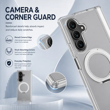 Crystal Clear Magnetic Ring Stand Case - Air Cushion & Full Coverage | Samsung Galaxy Z Fold 8 Ultra