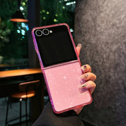 Glitter Gradient Transparent Case — Sparkling Crystal Finish & Slim Protection | Samsung Galaxy Z Flip
