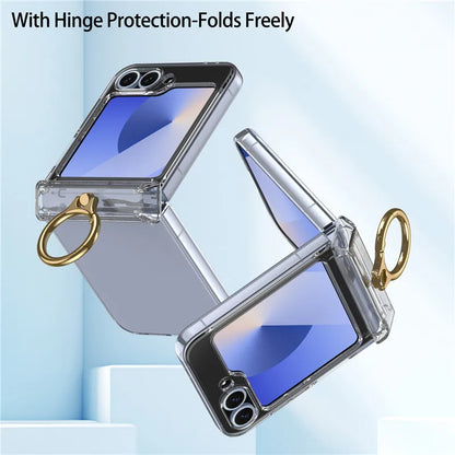 Luxury Clear Ring Case | MagSafe & Shockproof | Z Flip 8