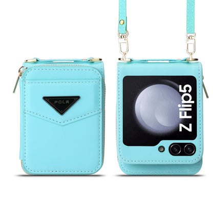 Leather Crossbody Wallet  Case for Z Flip 5