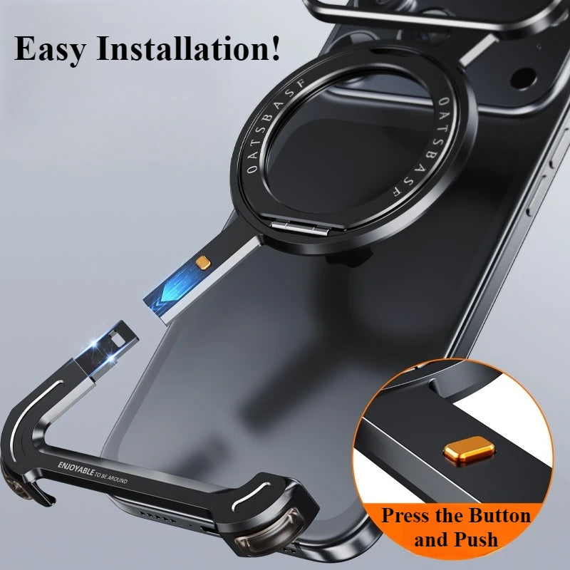 MagSafe Metal Case with 360° Rotating Stand for iPhone 17 Pro/Pro Max