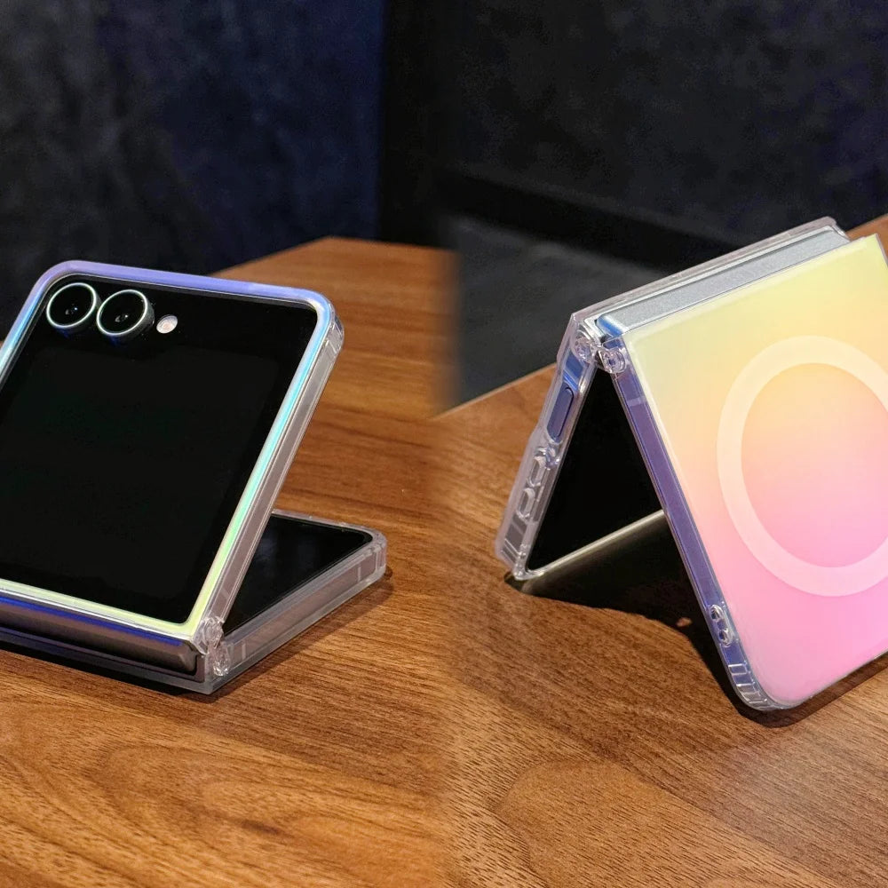 Aurora Gradient MagSafe Case — Holographic Rainbow Finish & Slim Protection | Samsung Galaxy Z Flip