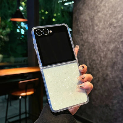 Glitter Gradient Transparent Case — Sparkling Crystal Finish & Slim Protection | Samsung Galaxy Z Flip