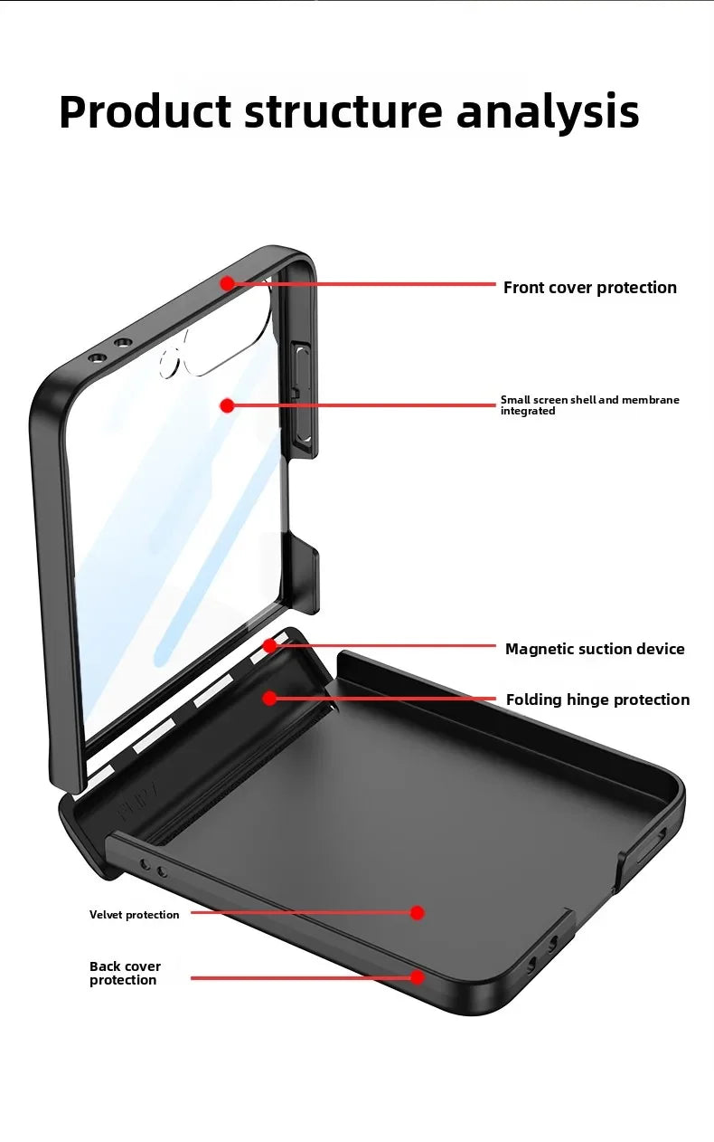 Hinge Armor Clear Case | Shockproof & Glass Included | Z Flip 7