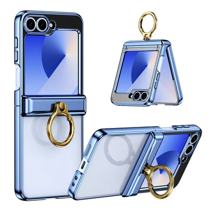 Luxury Clear Ring Case | MagSafe & Shockproof | Z Flip 8