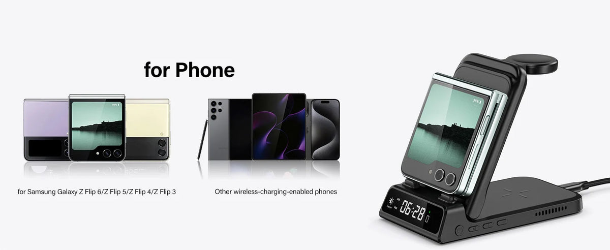 3-in-1 Wireless Charging Station | Samsung Galaxy Z Flip series , Galaxy Watch 8/7 & Buds 3 |