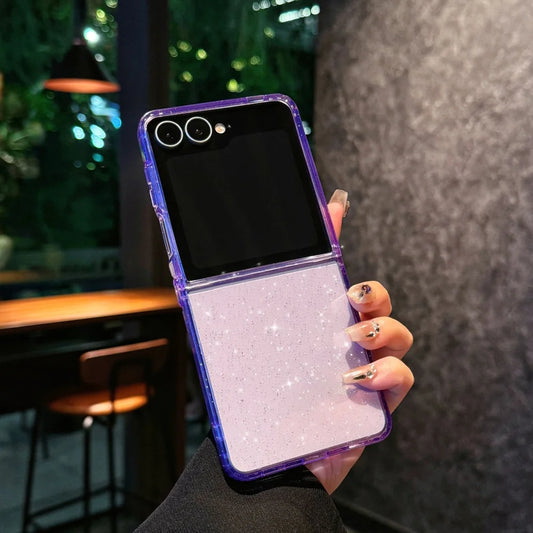 Glitter Gradient Transparent Case — Sparkling Crystal Finish & Slim Protection | Samsung Galaxy Z Flip