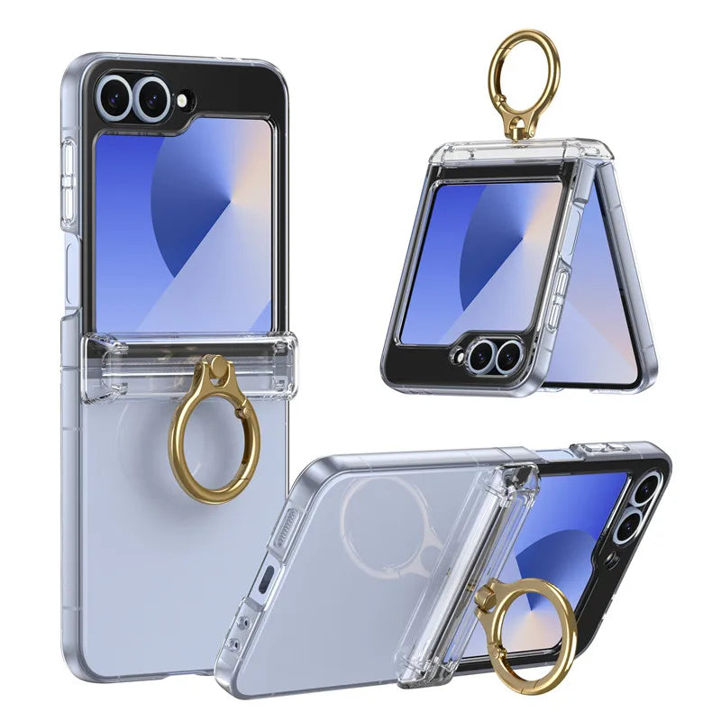 Luxury Clear Ring Case | MagSafe & Shockproof | Z Flip 8
